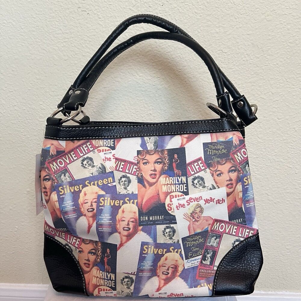 NWT Radio Days Marilyn Monroe Women Black Shoulder Bag